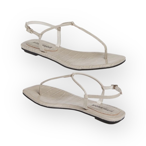 new Jeffrey Campbell ✌︎︎ Boca Minimalist Strappy Flat Sandal ✌︎︎ Grey Croc ✌︎︎ 6 - Picture 14 of 15